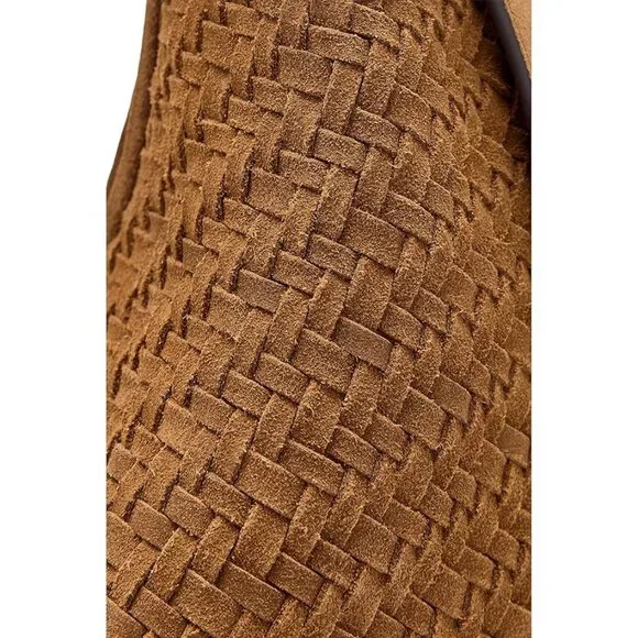 🆕MADEWELL Essentials Curve Suede Woven Shoulder Bag Brown - Picture 8 of 14
